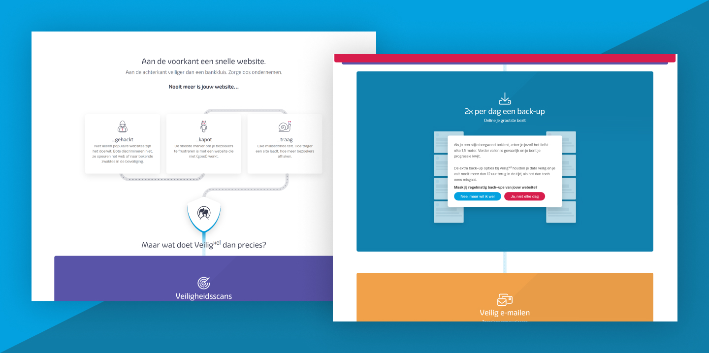 Mockup of page showing secure package